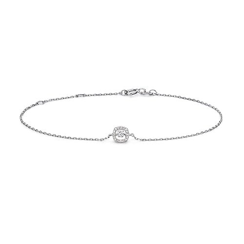 Elegant 9ct White Gold Halo - Set Diamond Bracelet - Dowlingjewellers