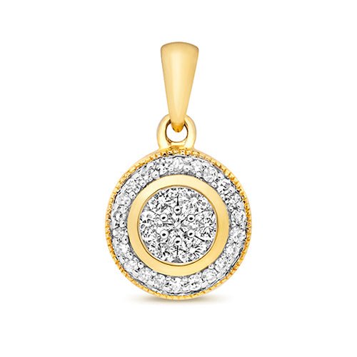 Elegant 9ct White Gold Pendant with 0.35ct Natural Diamonds - Dowlingjewellers